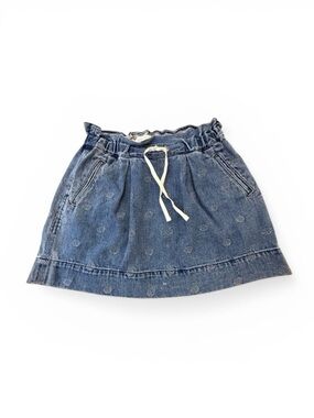 Marc by Marc Jacobs Embroidered Polka Dot Denim Paperbag Mini Skirt Size Small